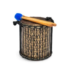 Kenkeni Dundun Drum -CARVED CULTURE Sale African djun djun with two beaters jpg