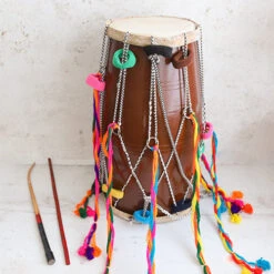 Fancy Dholak Dhol Drum -CARVED CULTURE Sale Indian Fancy Dhol drum