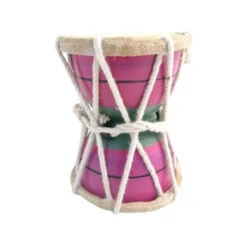 Damaru Twist Drum -CARVED CULTURE Sale Small pink and green indian damaru