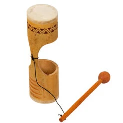 Jati Guiro Drum Shaker -CARVED CULTURE Sale Upright Drum Scraper Shaker