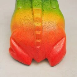 Pelangi Frog Guiro - 5" -CARVED CULTURE Sale Wooden Rainbow Coloured Frog Guiro Close Up of Back Ridges