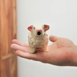 Sheep Whistle -CARVED CULTURE Sale Wooden Sheep Whistle Held in Hand