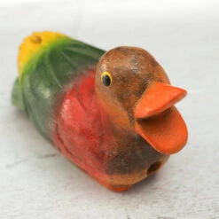 Sitting Duck Whistle -CARVED CULTURE Sale Wooden Sitting Duck Whistle Close Up of Face